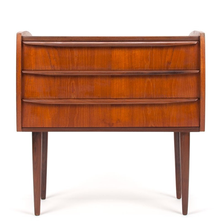 Teak Mid-Century Danish vintage chest of drawers with 3 drawers