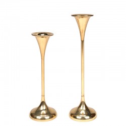 Brass set of 2 Mid-Century vintage candlesticks