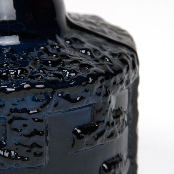 Cobolt vintage vaas ontwerp Göte Augustsson voor Ruda Glasbruk