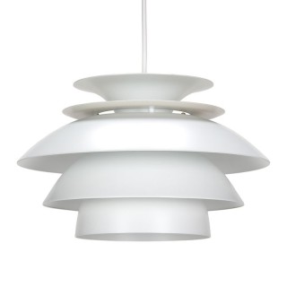 White metal small Mid-Century vintage Danish hanging lamp