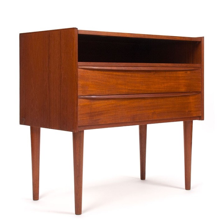 Mid-Century Deens teakhouten vintage ladekast en kaptafel in 1