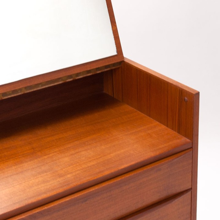 Mid-Century Danish teak vintage chest of drawers and dressing