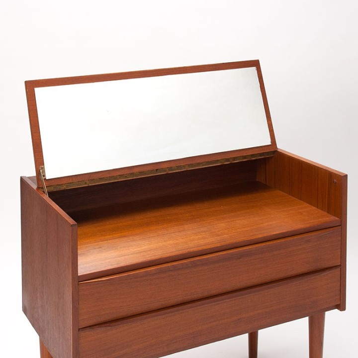 Mid-Century Danish teak vintage chest of drawers and dressing