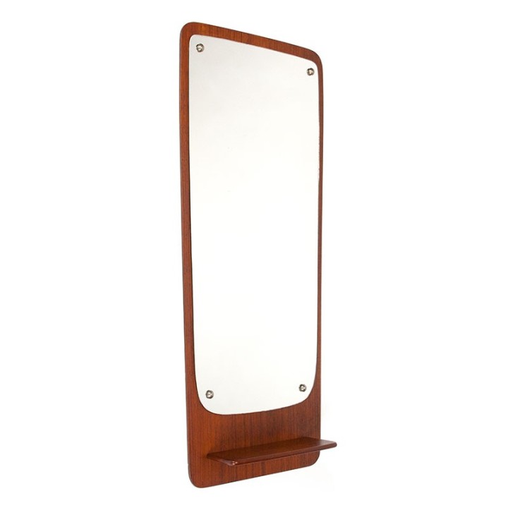 Teak mirror with shelf, high vintage model