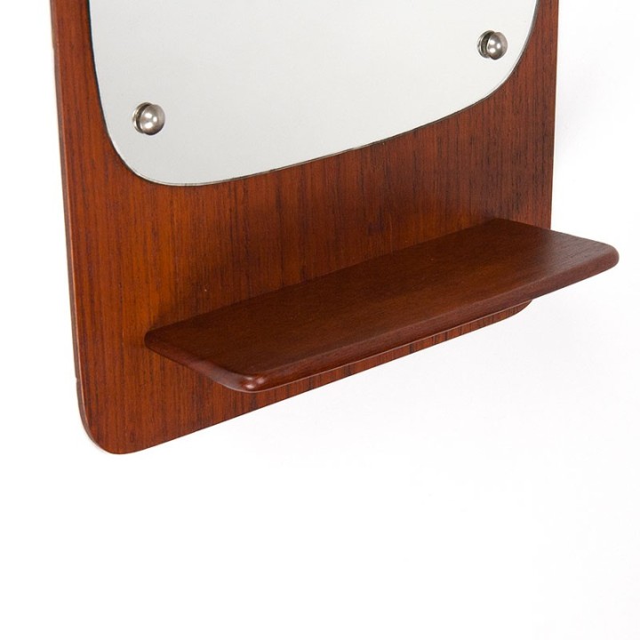 Teak mirror with shelf, high vintage model