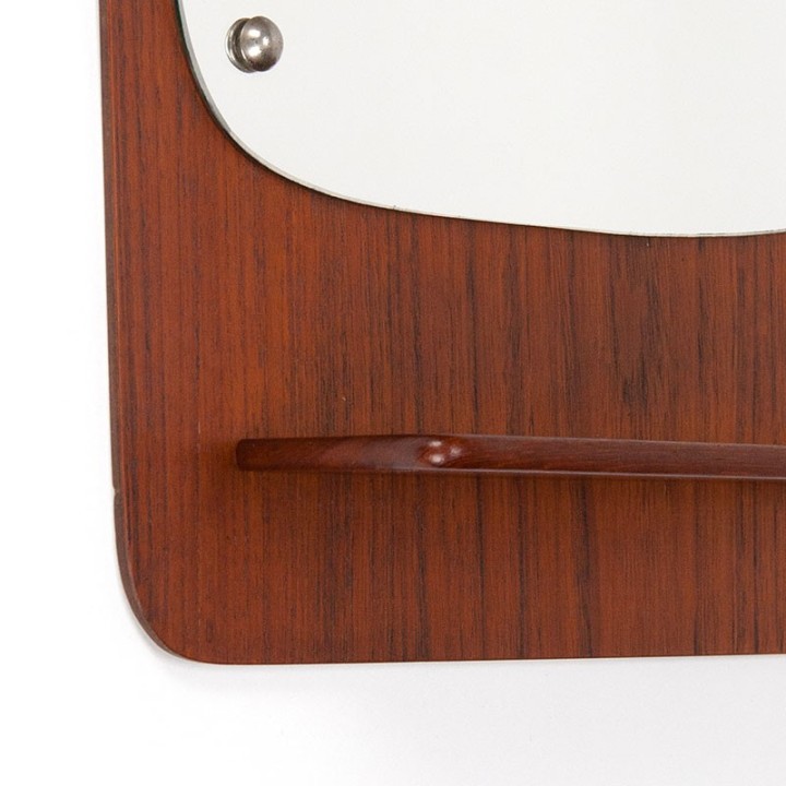 Teak mirror with shelf, high vintage model