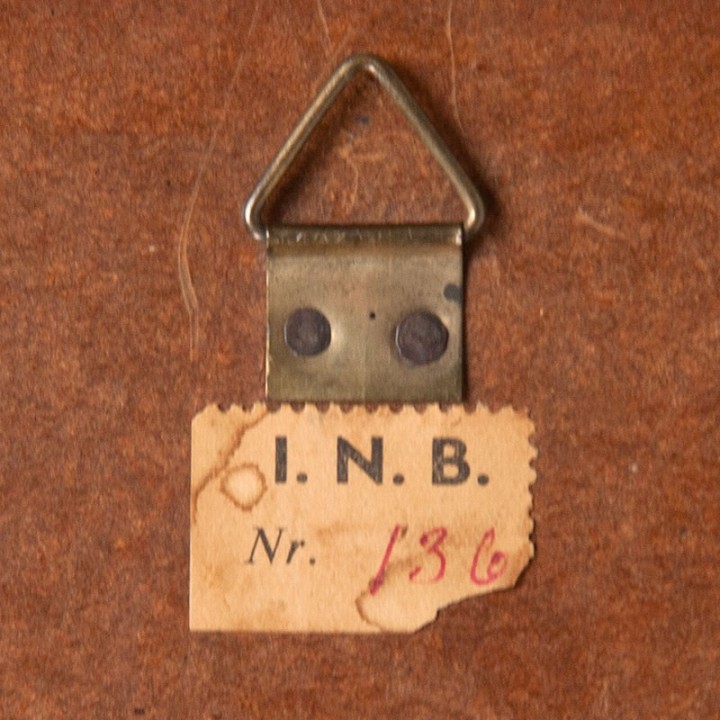 Teak mirror with shelf, high vintage model