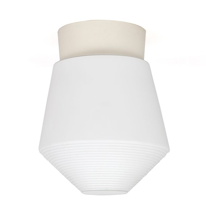 Witte vintage plafondlamp jaren 50