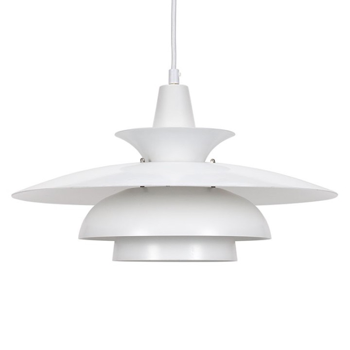 White vintage Danish model hanging lamp