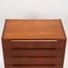Chest of drawers in teak with long handle, Danish vintage model