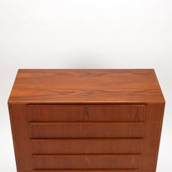 Wide model Mid-Century Danish teak chest of drawers