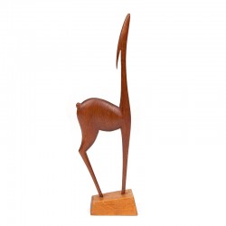 Deer in teak vintage figurine
