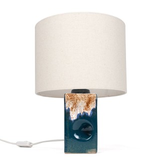 Vintage table lamp with earthenware base with opening