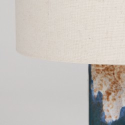 Vintage table lamp with earthenware base with opening