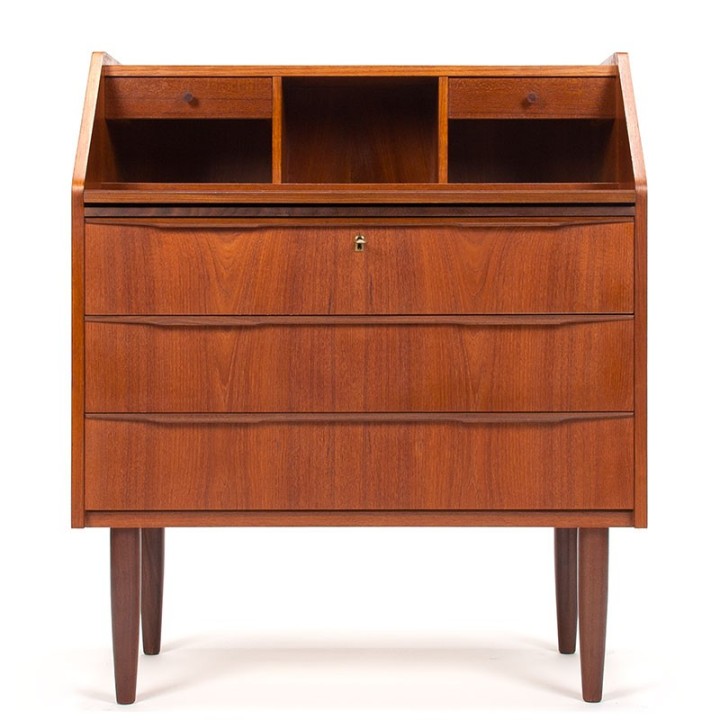 Teakhouten Mid-Century Deens vintage secretaire meubel