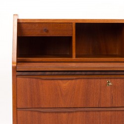 Teakhouten Mid-Century Deens vintage secretaire meubel
