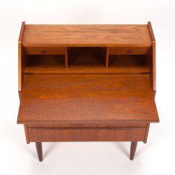 Teakhouten Mid-Century Deens vintage secretaire meubel