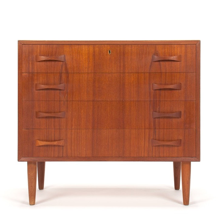 Mid-century chest of drawers with 4 drawers, vintage Danish