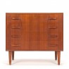 Mid-century chest of drawers with 4 drawers, vintage Danish