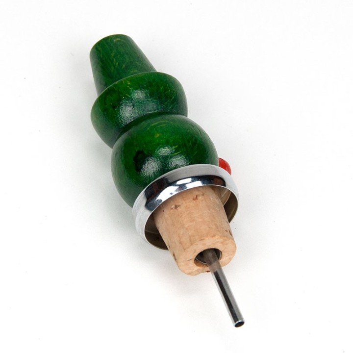 Mid-Century Deense vintage flessenstop groen poppetje