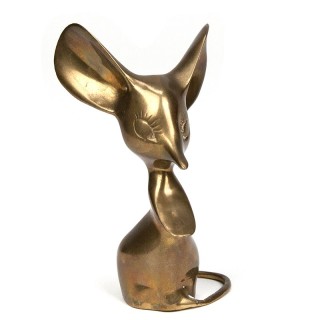 Mid-Century messing vintage beeldje van een muis