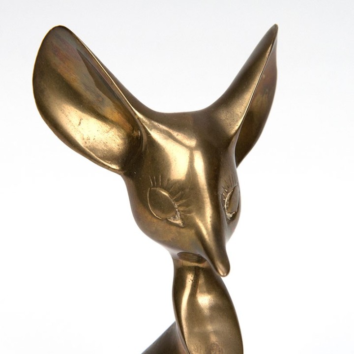 Mid-Century messing vintage beeldje van een muis