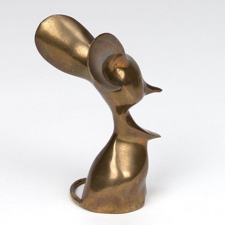 Mid-Century messing vintage beeldje van een muis
