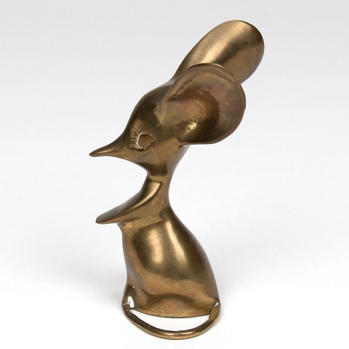 Mid-Century brass vintage figurine of a mouse