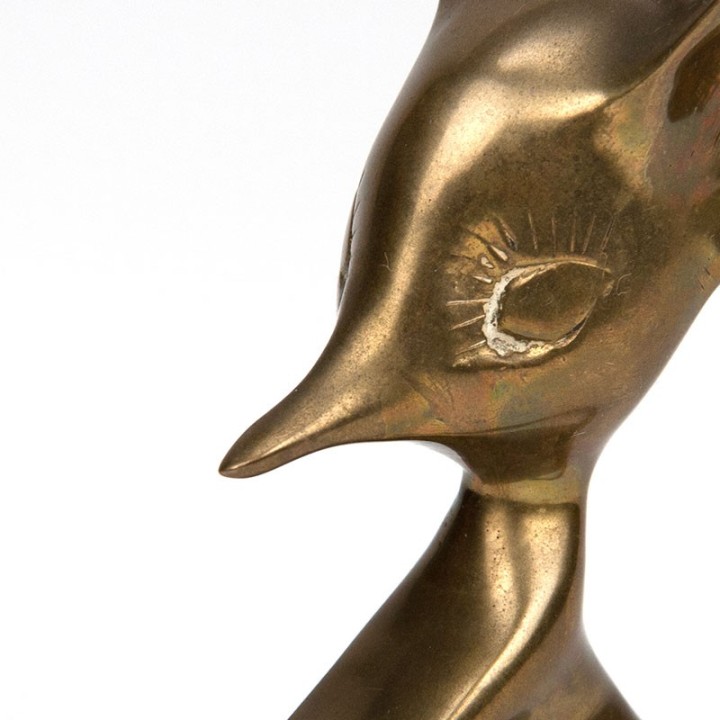 Mid-Century brass vintage figurine of a mouse