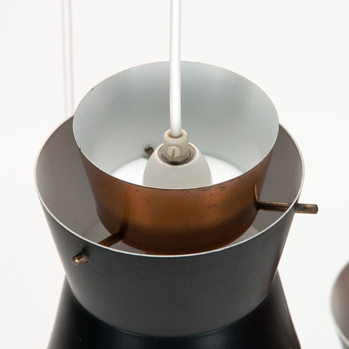 Mid-Century Danish vintage hanging lamp with 3 lampshades