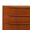 Tallboy Danish vintage Mid-Century chest of drawers with 8