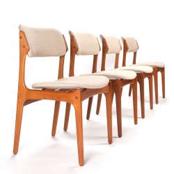 Set van 4 vintage design stoelen ontwerp Erik Buck model 49