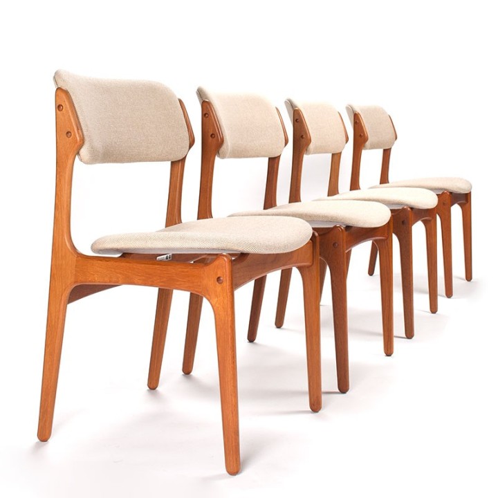 Set of 4 vintage design chairs designed by Erik Buck model 49