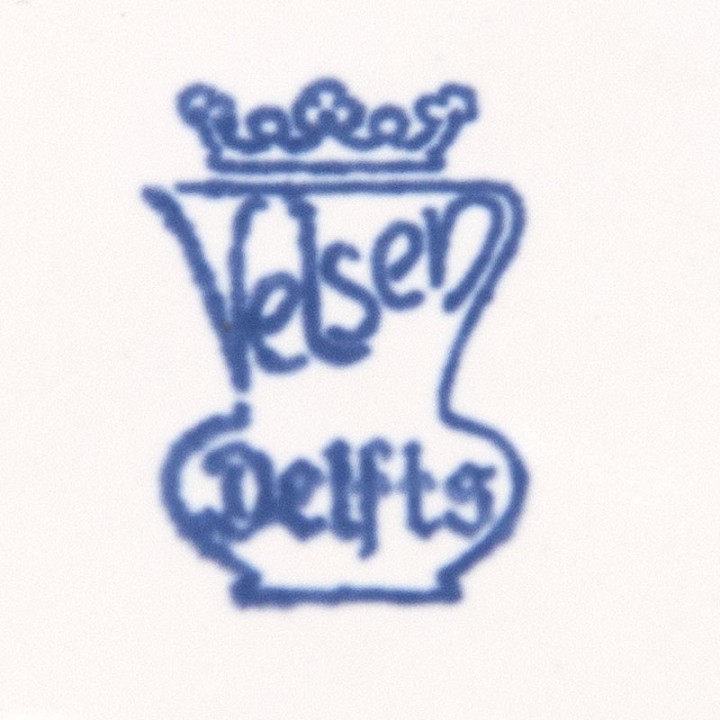 Gebakstel vintage Velsen Delfts tachtiger-jaren