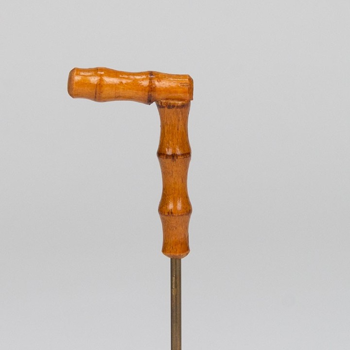 Vintage servethouder in messing en bamboe