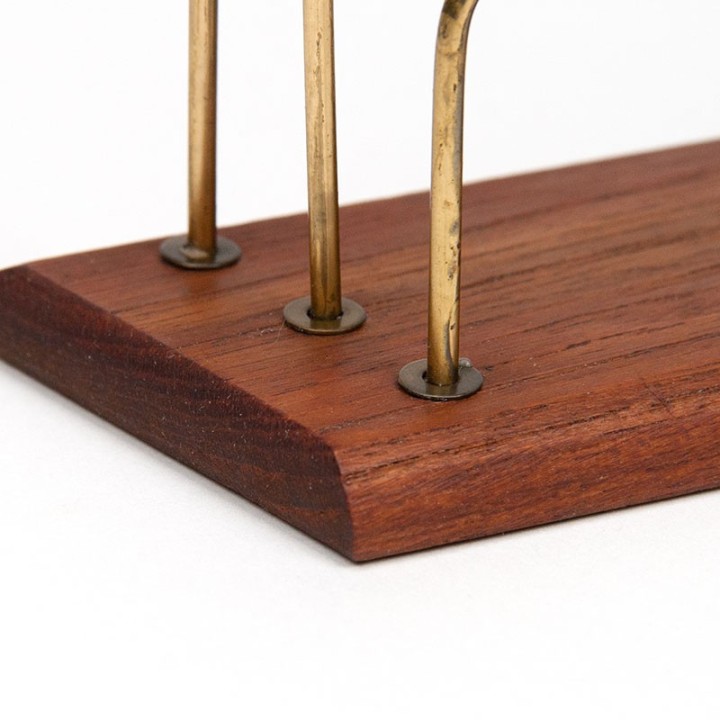 Teak/ messing vintage Deense briefhouder
