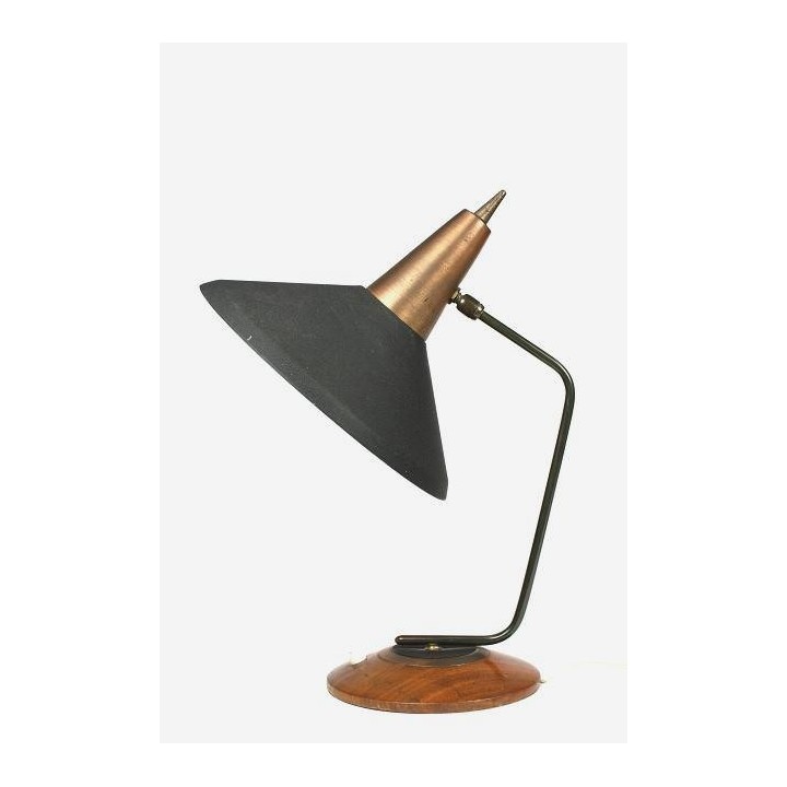 Zwart/ koperen bureaulamp - Retro Studio