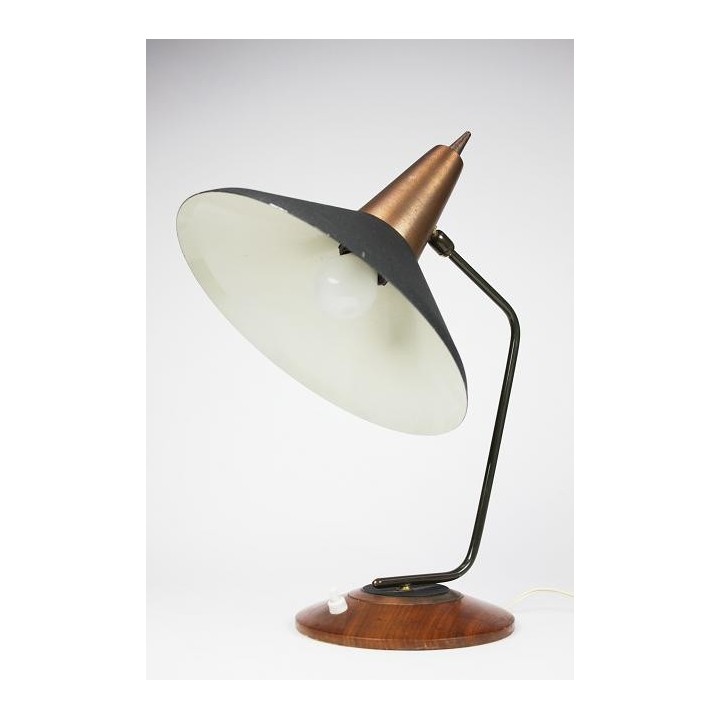 Zwart/ koperen bureaulamp - Retro Studio