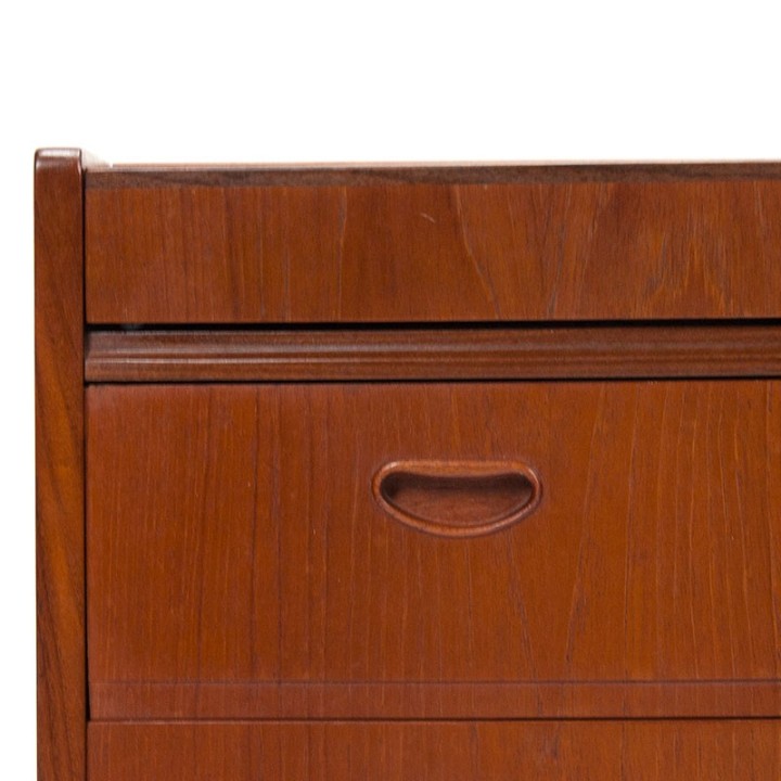 Teak Danish Modern Vintage Chest of Drawers with Mirror