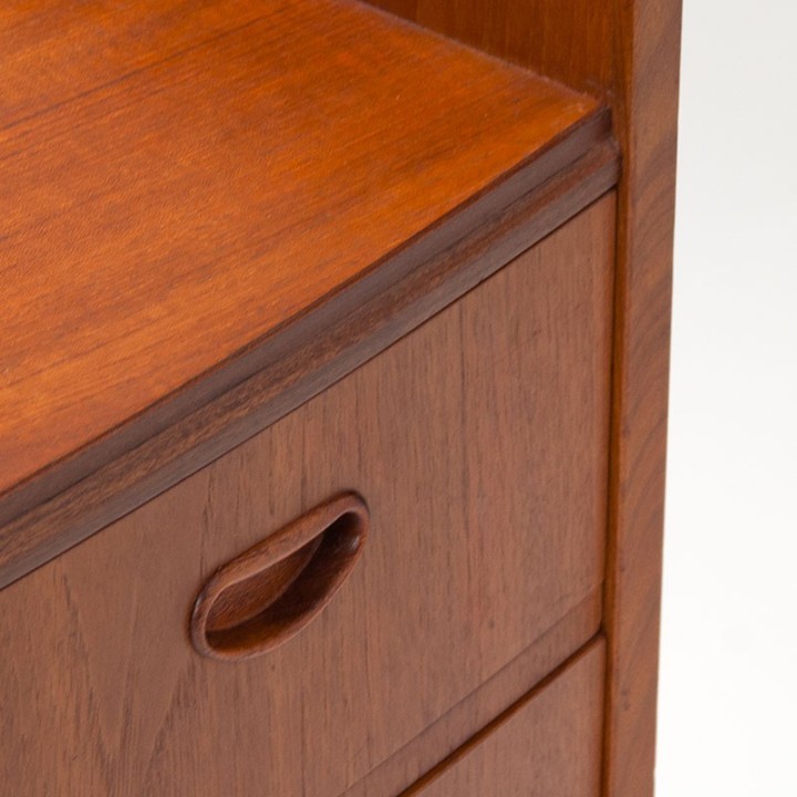 Teak Danish Modern Vintage Chest of Drawers with Mirror