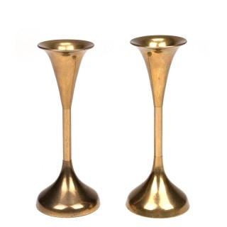 Set of candlesticks in brass vintage sixties