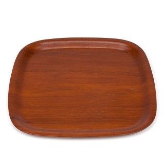 Square shaped vintage Danish teak tray