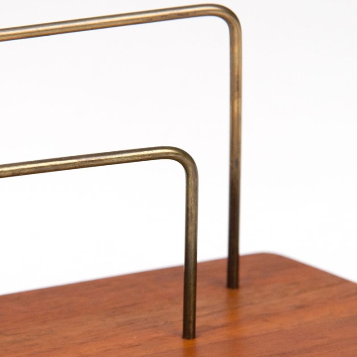 Danish teak vintage post stand with pen holder