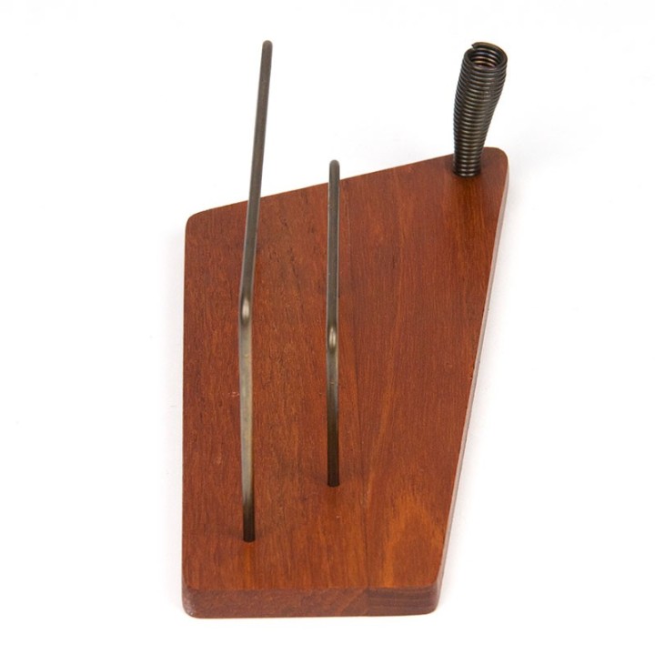 Danish teak vintage post stand with pen holder