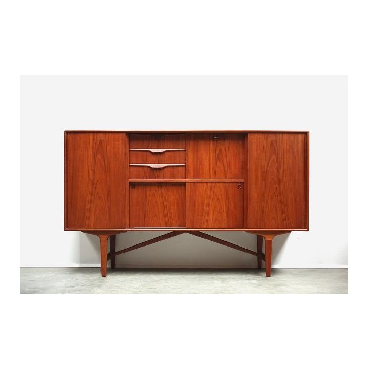 Sideboard in teak with colored drawers - Retro Studio