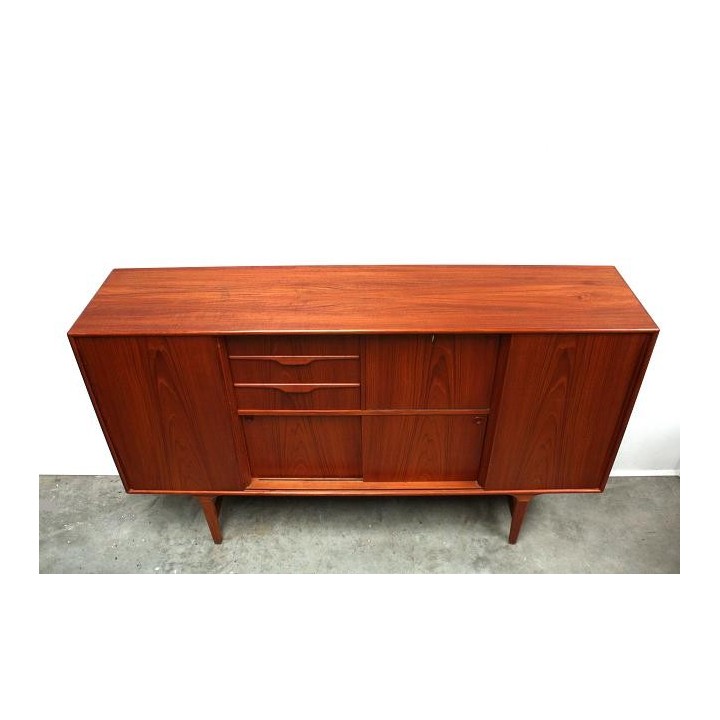 Sideboard in teak with colored drawers - Retro Studio