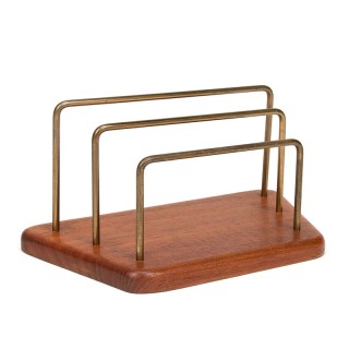 Deense Mid-Century briefhouder in teak