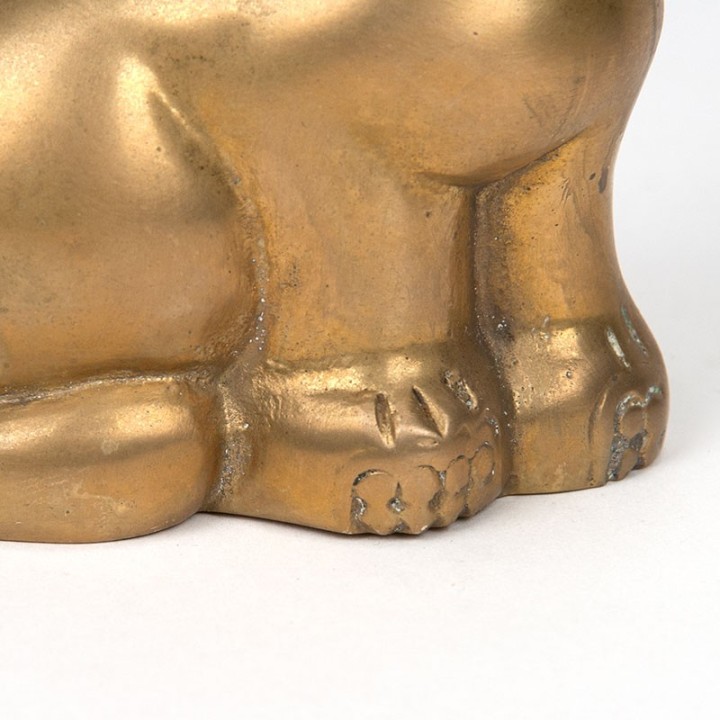 Brass sculpture of a cat from the sixties
