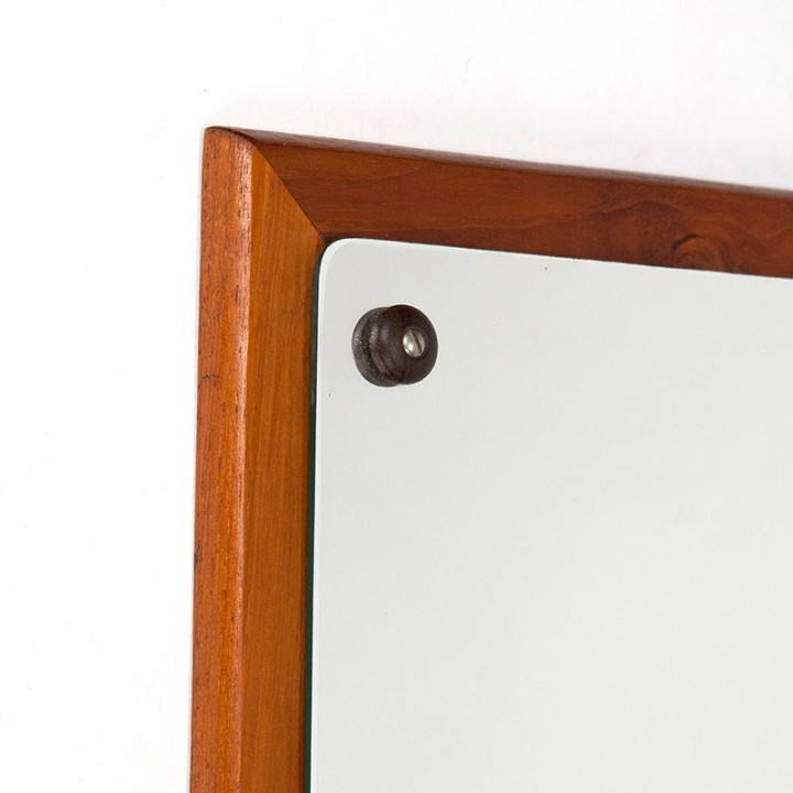 Mid-Century Deense spiegel met teakhouten lijst