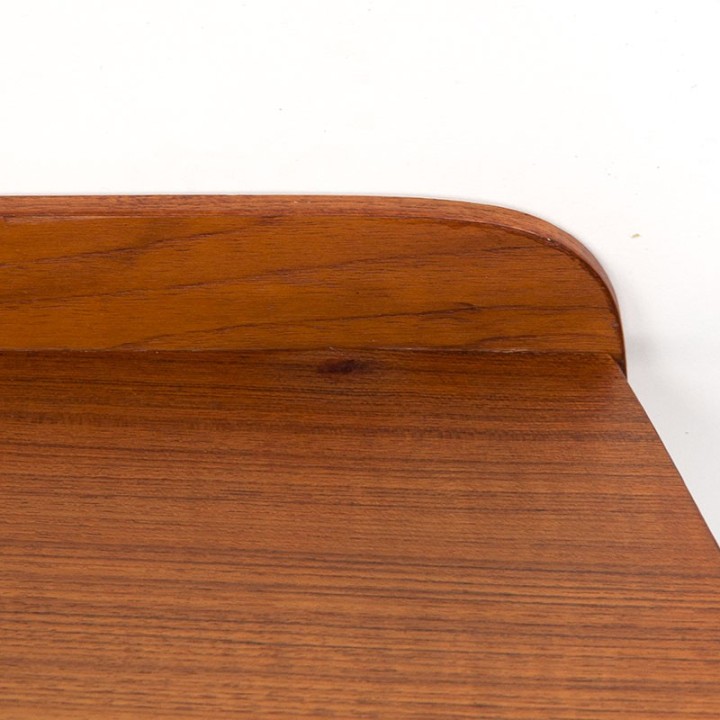 Organically designed vintage wall shelf in teak
